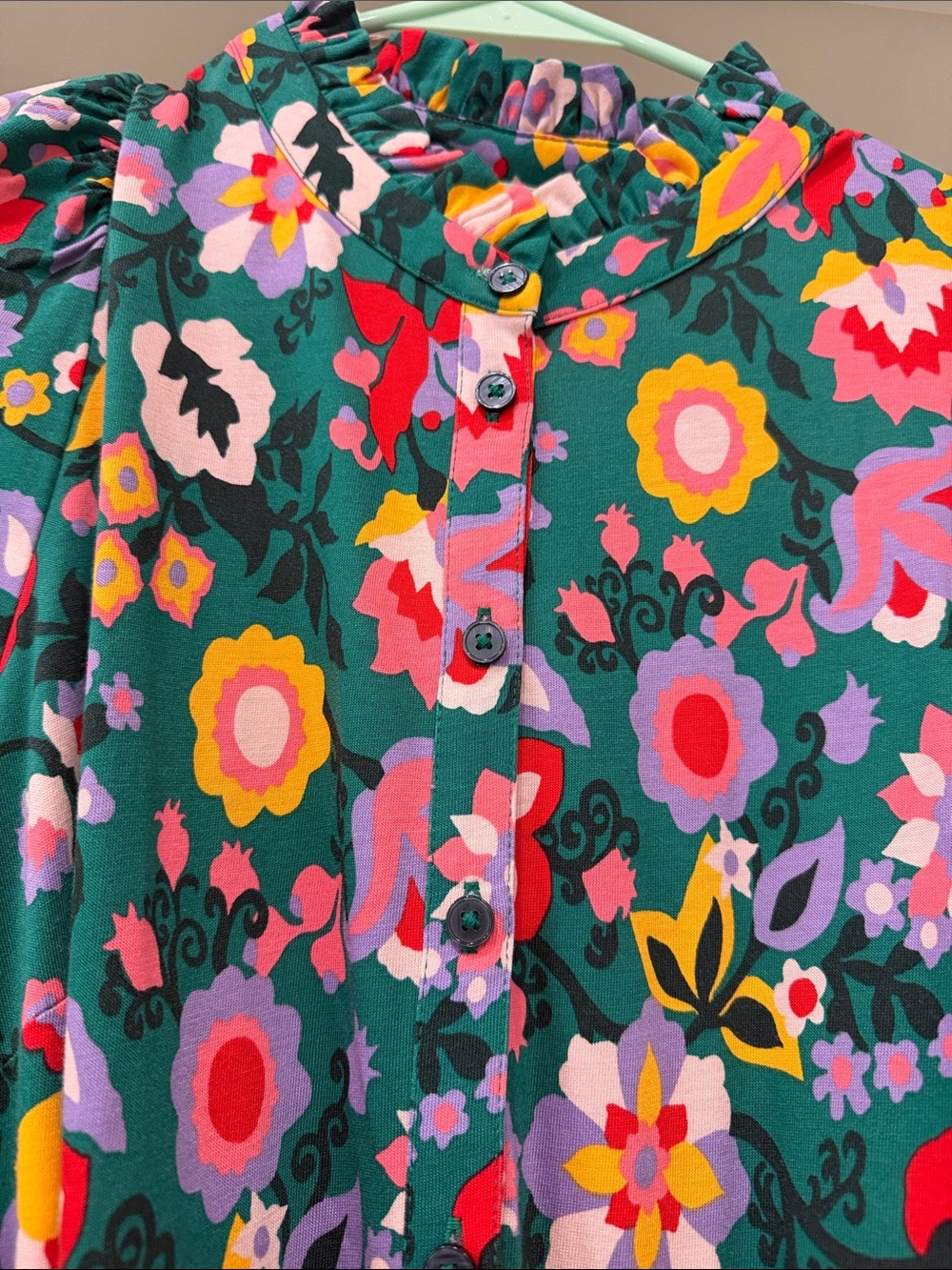 Boden Green Floral Maxi Dress with Multicolor Blooms - Picture 2 of 2